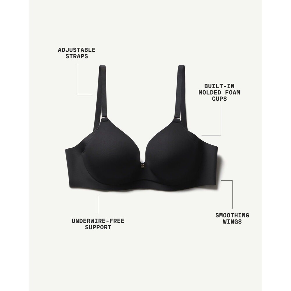 Honeylove Cloud Embrace Wireless T-Shirt Bra 36DDD(F) Black Memory Foam Coverage - Picture 3 of 8
